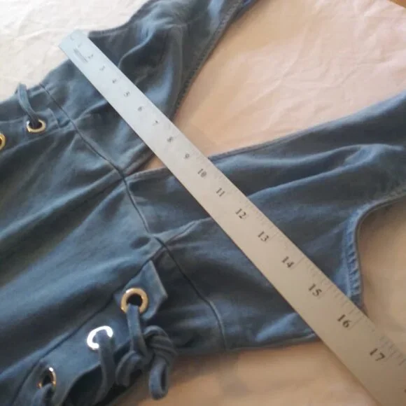 C'est Toi women's size M denim sleeveless jumpsuit - Picture 7 of 16